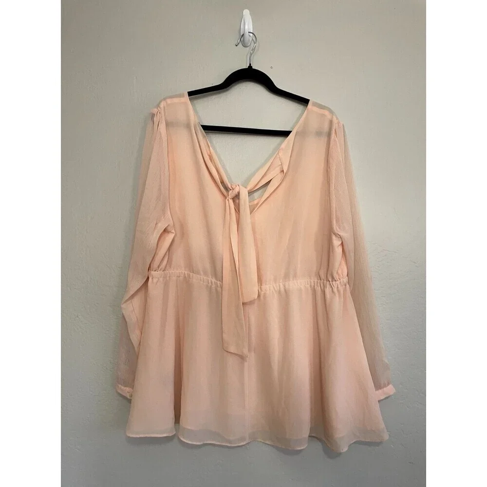 Torrid Womans Babydoll Top Size‎ 2X Flowy Sheer Whimsicle Angelcore Fairy